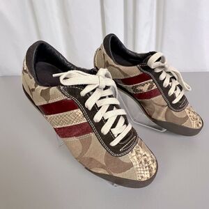 COACH MABLE WOMENS SNEAKERS SIZE 7.5M RED BROWN TAN